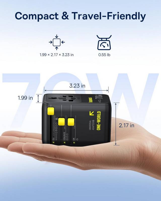 Baseus EnerCore CG11 6-in-1 Universal Travel Adapter with Retractable Cable