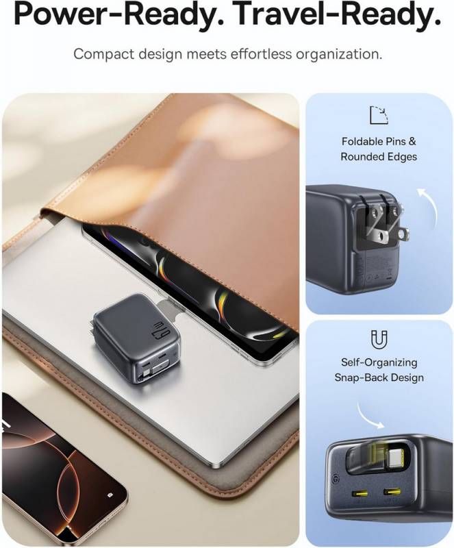 Baseus EnerCore CJ11 67W Fast Charger with Retractable Cable