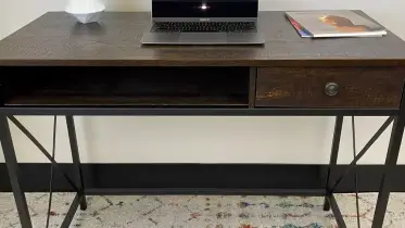 DecorTech Industrial Metal and Wood Writing Desk