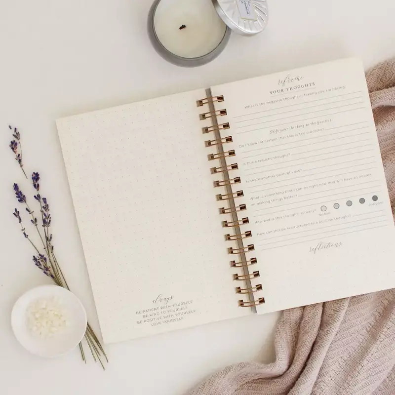 Jen Simpson Design Just Breathe Guided Anxiety Journal