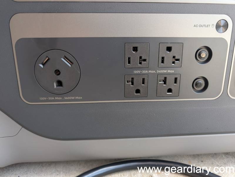 Outlets and ports on the Anker SOLIX F3000 Portable Power Station