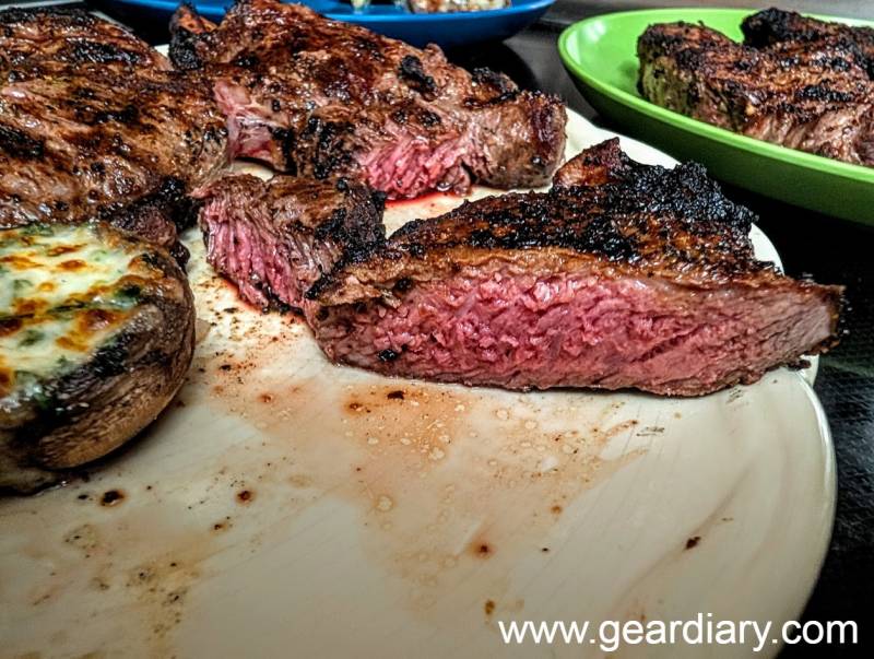 Steaks cooked with the Big Horn Outdoors 1500°F Infrared Steak Grill 