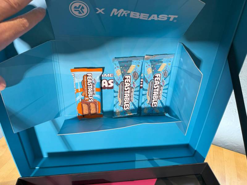 JLab x MrBeast Wired Gaming Headset Review: Solid Sound and a Decent Mic at a Very Low Price 20 JLab and MrBeast Wired Gaming Headset promotional box includes an assortment of Feastables