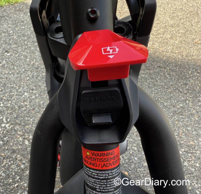 Segway GT3 SuperScooter Review: Speed, Comfort, and Smart Features in This Practical Premium Ride 8 The Segway GT3 SuperScooter's charging port