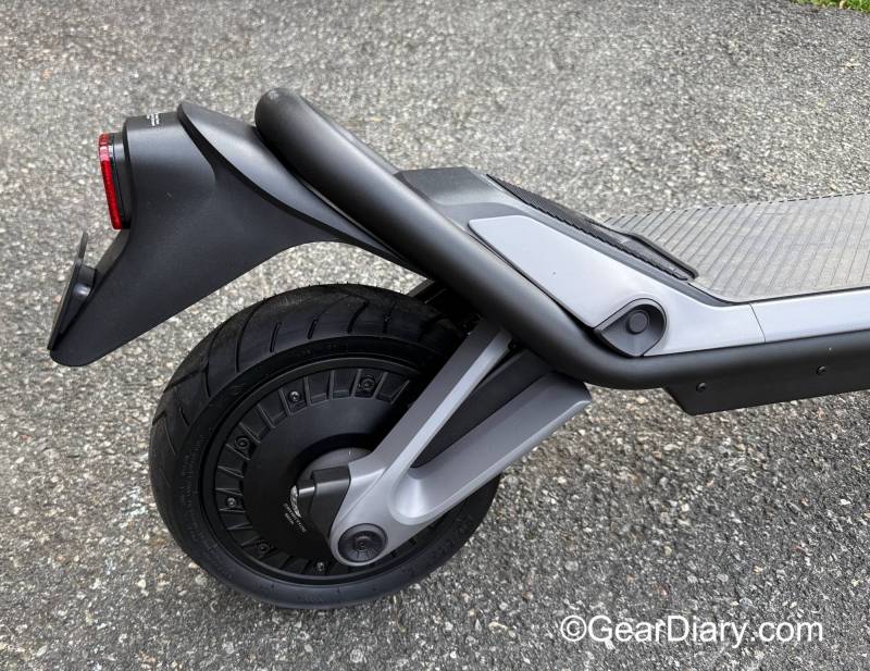 Segway GT3 SuperScooter Review: Speed, Comfort, and Smart Features in This Practical Premium Ride 4 Rear wheel of the Segway GT3 SuperScooter