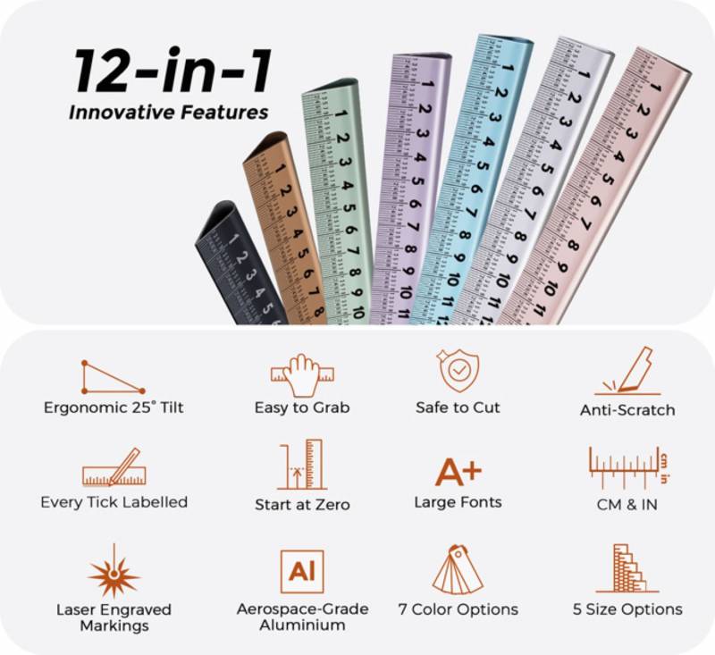 Orangered Life 25° Ruler 2.0 on Kickstarter: The Ergonomic Aluminum Ruler Built for Precision, Comfort, and Creative Projects 6 Orangered Life 25° Ruler 2.0 on Kickstarter