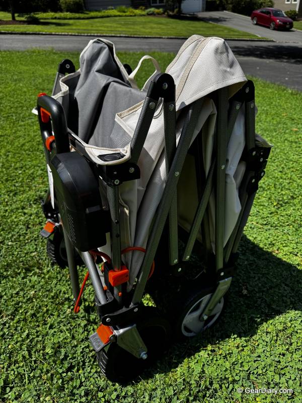 Litheli W1 Pro Electric Foldable Utility Camping Wagon Review: Testing the Future of Outdoor Transport 12 The folded W1 Pro Electric Foldable Utility Camping Wagon