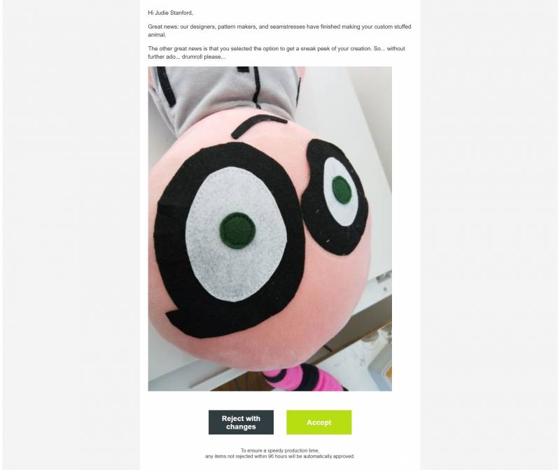 Budsies Custom Plush Toy Review: How to Turn Your Child's Scribbles into Huggable Art 12 Budsies corrections made