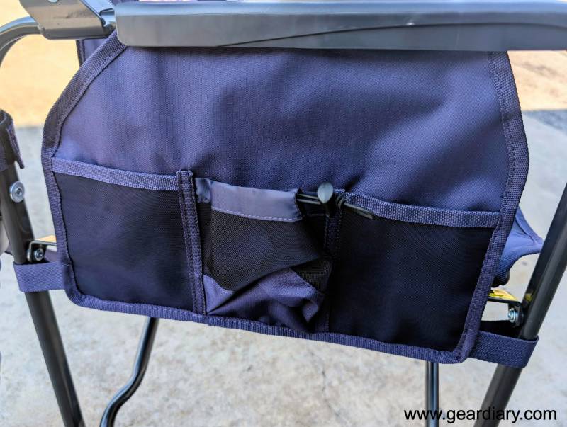 GCI Adjustable Rocker Review: Portable, Foldable, and Perfectly Customizable for Outdoor Relaxation and Comfort Anywhere 3 Pockets on the side of the GCI Adjustable Rocker