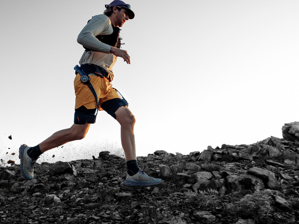 Man running while wearing the Hypershell X Ultra