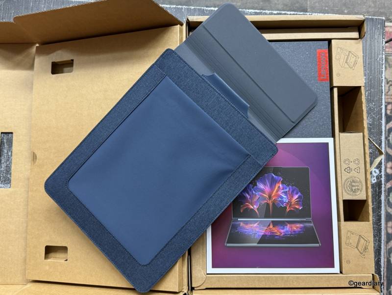 Lenovo Yoga Book 9i Gen 10 Review: A Lightweight Dual-Screen Laptop with Serious Multitasking Skills 11 The included sleeve for the Lenovo Yoga Book 9i Gen 10