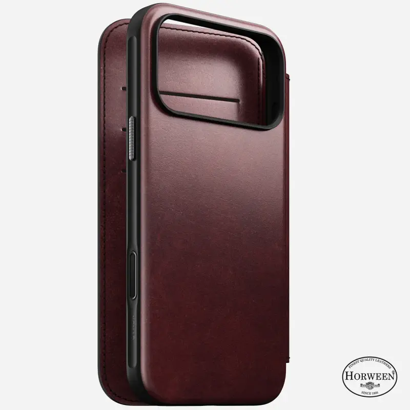 Best iPhone Air & iPhone 17 Series Accessories to Buy Right Now: Cases, Wallets, Screen Protectors, and More 13 Nomad Modern Leather Folio Limited Edition Burgundy Chromexcel Horween Leather