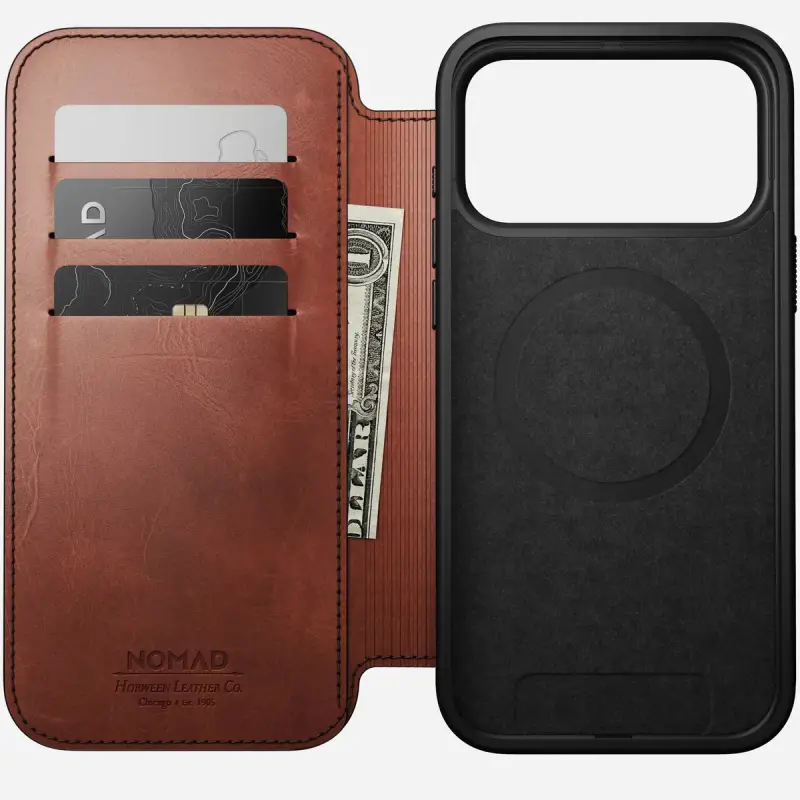 Best iPhone Air & iPhone 17 Series Accessories to Buy Right Now: Cases, Wallets, Screen Protectors, and More 12 Nomad Modern Leather Folio Limited Edition Olde Dublin Horween Leather