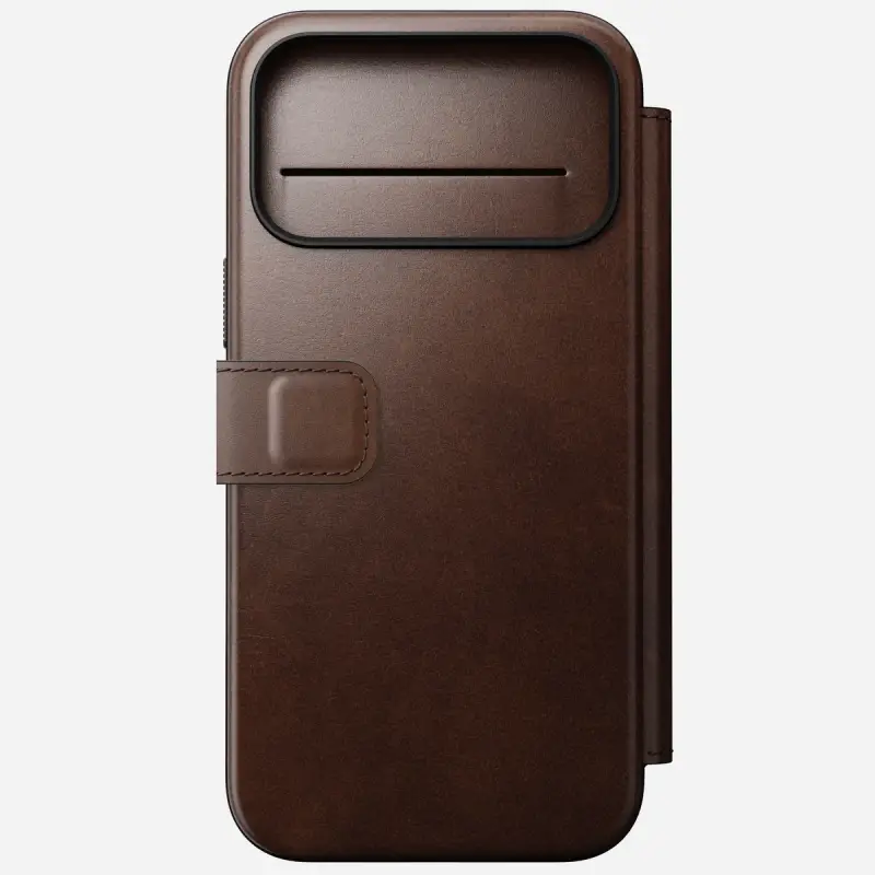 Best iPhone Air & iPhone 17 Series Accessories to Buy Right Now: Cases, Wallets, Screen Protectors, and More 15 Nomad Modern Leather Folio Rustic Brown Horween Leather