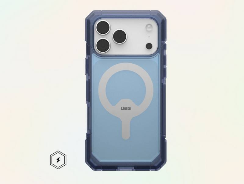 Best iPhone Air & iPhone 17 Series Accessories to Buy Right Now: Cases, Wallets, Screen Protectors, and More 73 UAG Trooper on iPhone 17 Pro Max in Cloud Blue