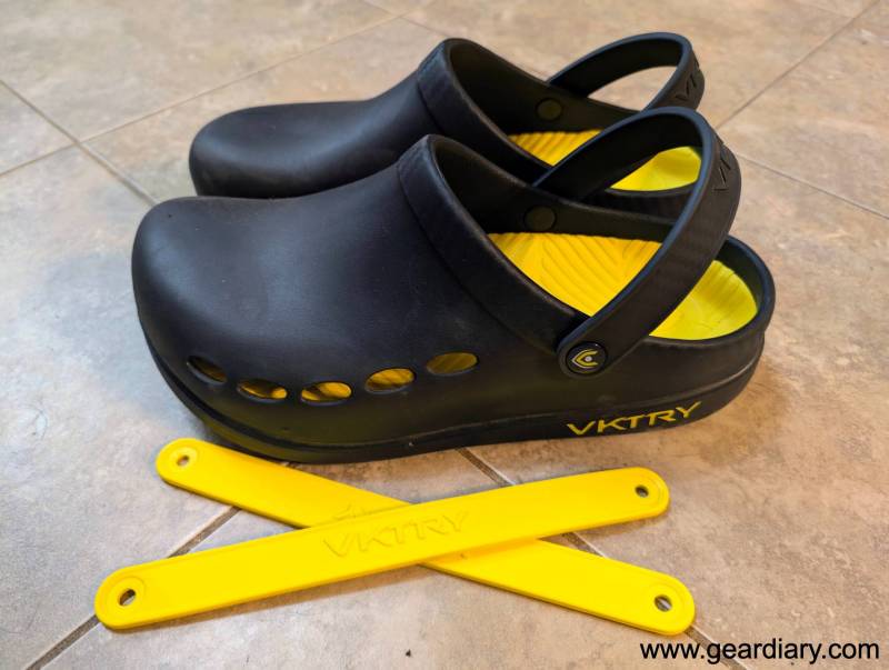 VKTRY Recovery Clog Review: Carbon Fiber Comfort That Helps Feet and Legs Recover Faster After Long Days on the Field 1 VKTRY Recovery Clog in black and yellow with extra yellow straps
