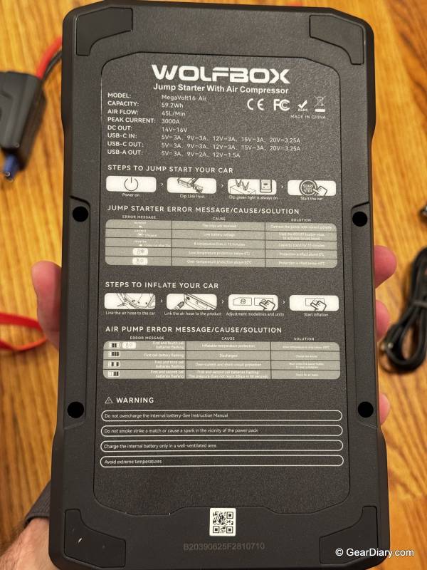 WOLFBOX 3000A Review: The Ultimate All-in-One Jump Starter, Air Compressor, and Power Bank for Every Driver 5 WOLFBOX 3000A Jump Starter with Air Compressor back