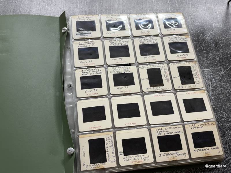 A page of slides inside the binder