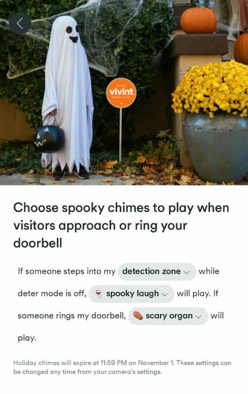 Approach the Door… If You Dare: Vivint’s Halloween Doorbell Chimes Bring the Frights Home 1 Vivint holiday chimes