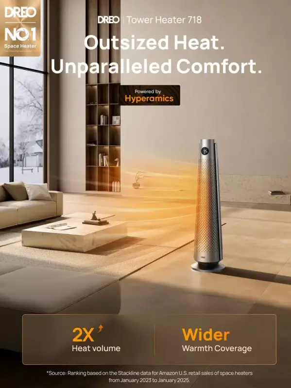 Gear Diary’s 2025 Holiday Gift Guide & Giveaway: Smart Home Tech, Cozy Gadgets, and Connected Comfort 117 DREO Tower Heater 718