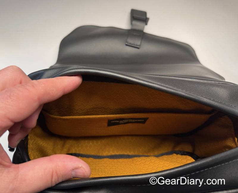 WaterField Hudson Leather Crossbody Review: A Handsome, Handcrafted EDC Bag That Marries Luxury and Function 12 Lining inside the WaterField Hudson Leather Crossbody