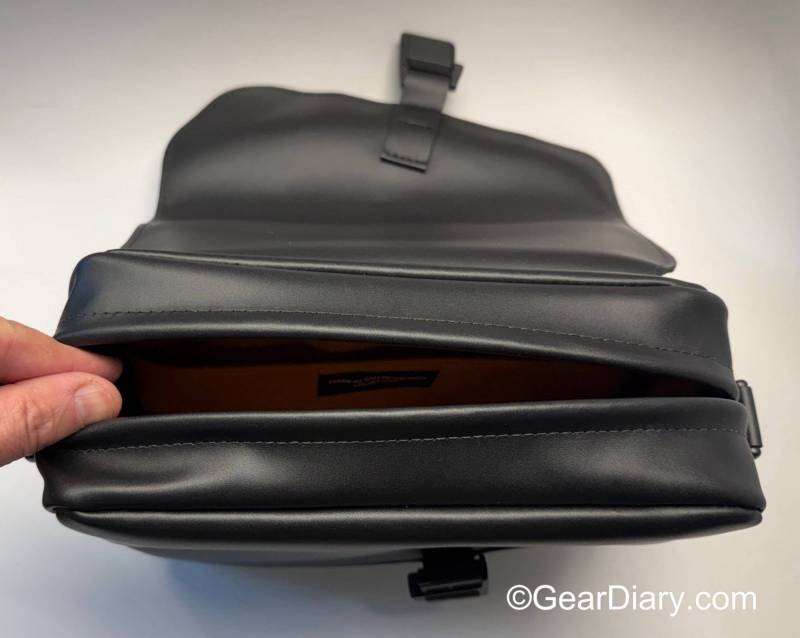 WaterField Hudson Leather Crossbody Review: A Handsome, Handcrafted EDC Bag That Marries Luxury and Function 10 Main compartment of the WaterField Hudson Leather Crossbody