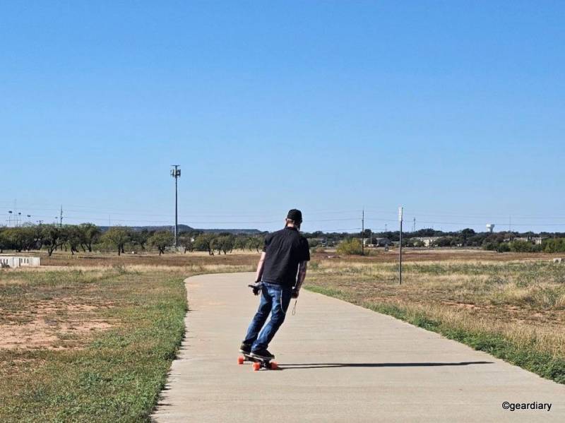 MEEPO Go Review: A Fast, Stable, 1500W Electric Skateboard Perfect for Heavier Riders 14 Author riding the MEEPO Go