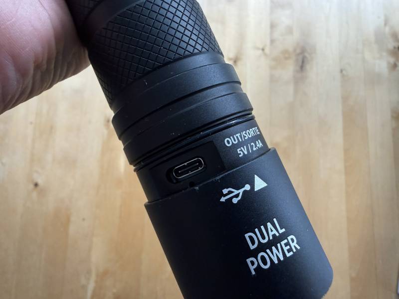 Infinity X1 7000 L Dual Power Flashlight Review: A Featured-Packed 7000 Lumen Powerhouse 14 Charging port on the Infinity X1 7000 L Dual Power Flashlight