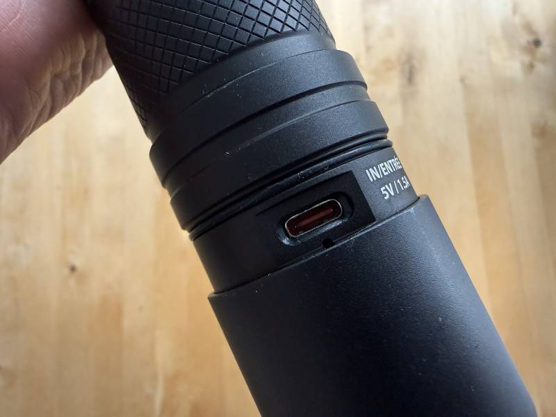 Infinity X1 7000 L Dual Power Flashlight Review: A Featured-Packed 7000 Lumen Powerhouse 13 The charging port on the Infinity X1 7000 L Dual Power Flashlight