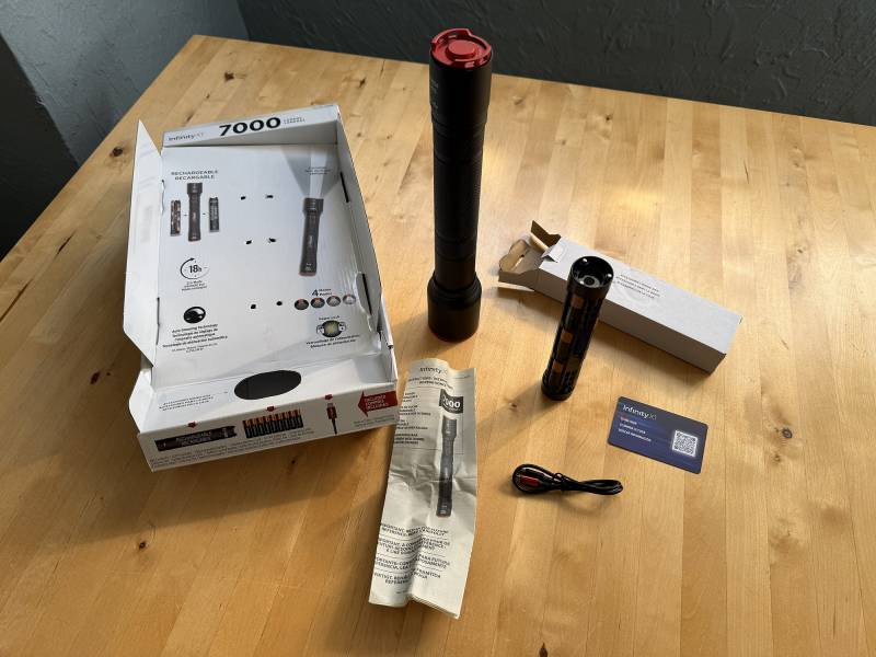 Infinity X1 7000 L Dual Power Flashlight Review: A Featured-Packed 7000 Lumen Powerhouse 4 Accessories included with the Infinity X1 7000 L Dual Power Flashlight