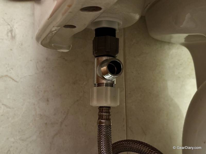 Brondell Swash Thinline T44 Bidet Review: The Slimmest, Most Upscale Bidet Seat We've Tested 4 Water hose connection on the Brondell Swash Thinline T44