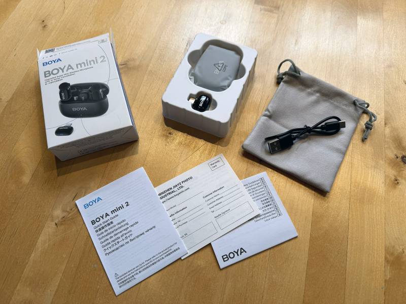 BOYA Mini 2 Wireless Microphone Review: Excellent Sound and Amazing AI Noise Cancellation Made Very Affordable 3 What's included in the BOYA Mini 2 retail box