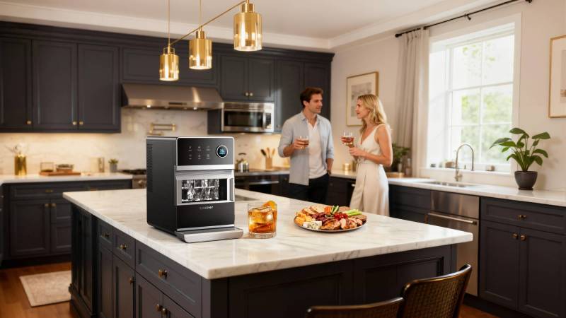 Euhomy Debuts Smart Portable Ice Makers That Deliver Crystal-Clear, Slow-Melting Ice for Cocktails and Entertaining 5 Euhomy Rock Plus Square Portable Ice Maker
