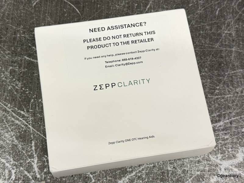 UPDATED: Zepp Clarity One In-Canal OTC Hearing Aids Review: Beautifully Invisible, Frustratingly Limited 2 Zepp Clarity One OTC Hearing Aid retail box