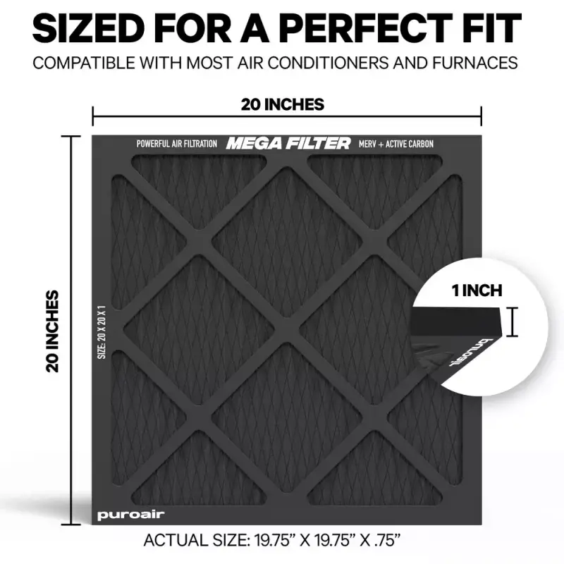 The PuroAir 130i HEPA Smart Air Purifier and PuroAir HVAC MERV 13 Mega Filter Work Together to Clean the Air in Your Home 10 PuroAir HVAC MERV 13 Mega Filter
