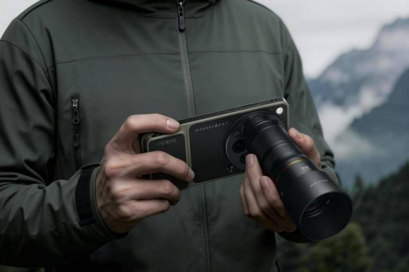 OPPO Find X9 Ultra with the Hasselblad Earth Explorer Kit lens attached
