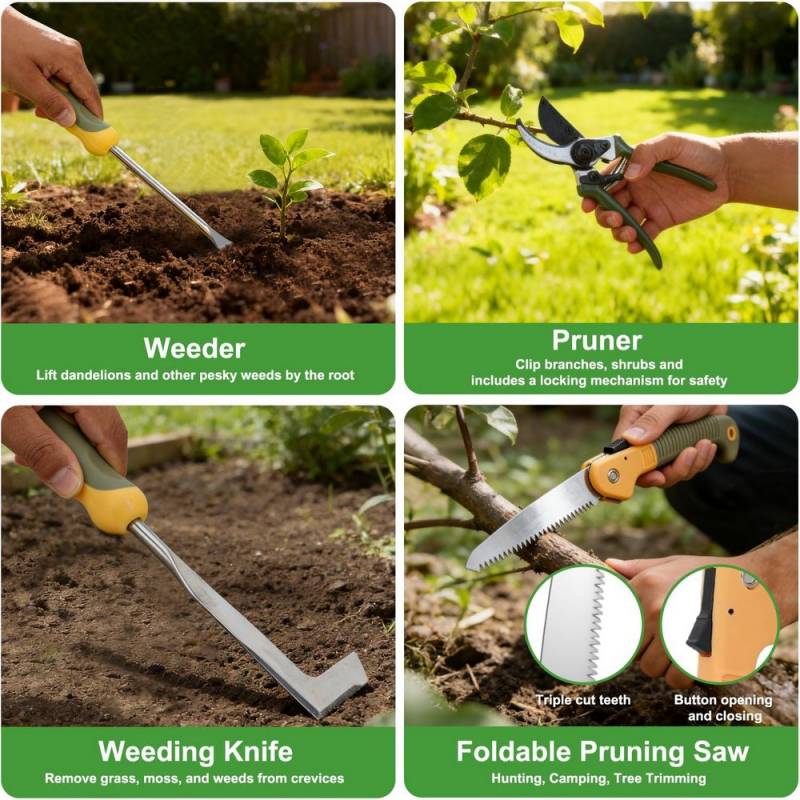 Yesker 9-Piece Heavy Duty Garden Tool Set