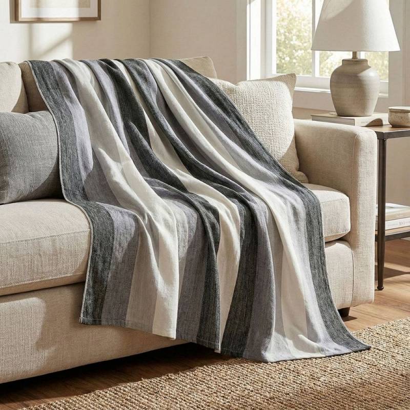 Gear Diary's 2026 Father's Day Gift Guide & Giveaway: Smart, Stylish, and Useful Gifts That Dad Will Love 244 Alpaca Throw Blanket Handwoven From Ecuador - Black Grays & White - Nawi Collection