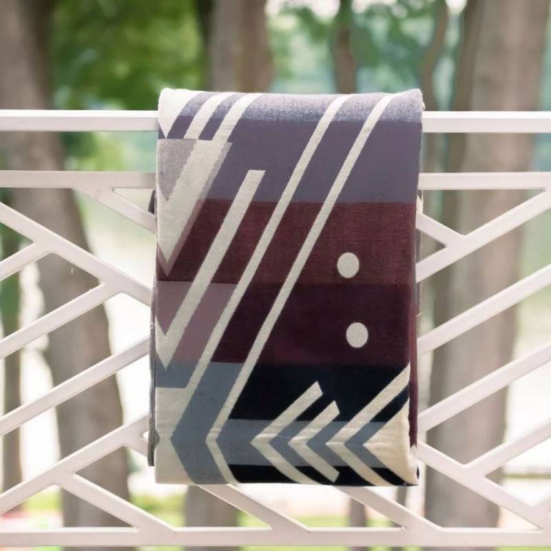 Gear Diary's 2026 Father's Day Gift Guide & Giveaway: Smart, Stylish, and Useful Gifts That Dad Will Love 243 Handwoven Reversible Chevron Gray Brown Red & Cream Alpaca Throw - Yachana Collection