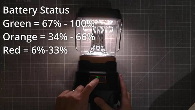 Duracell 5000 Lumens Tri-Powered Lantern Review: Brighter, Smarter, but Missing One Handy Feature 11 Duracell 5000 Lumens Tri-Powered Lantern battery status indicator