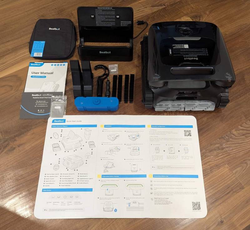 Beatbot AquaSense 2 Ultra AI Robotic Pool Cleaner Review: It Cleans Your Pool Even at Night 5 Beatbot AquaSense 2 Ultra AI Robotic Pool Cleaner Box Contents