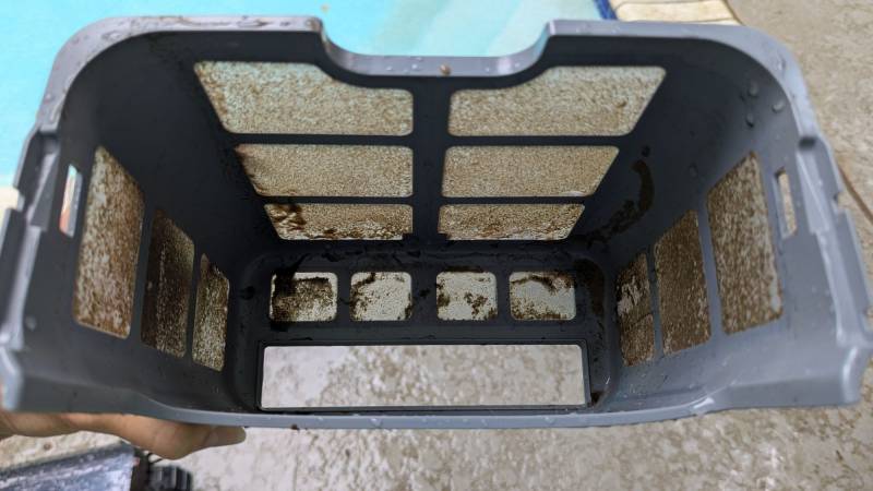 Beatbot AquaSense 2 Ultra AI Robotic Pool Cleaner Review: It Cleans Your Pool Even at Night 49 Debris basket after pool cleaning