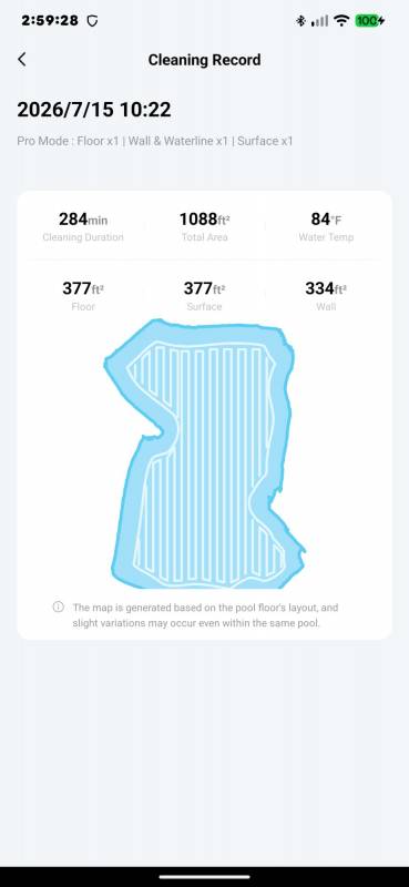 Beatbot AquaSense 2 Ultra AI Robotic Pool Cleaner Review: It Cleans Your Pool Even at Night 53 App Cleaning Record