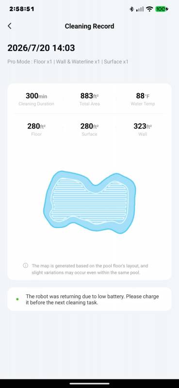 Beatbot AquaSense 2 Ultra AI Robotic Pool Cleaner Review: It Cleans Your Pool Even at Night 61 App post cleaning info