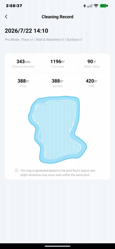Beatbot AquaSense 2 Ultra AI Robotic Pool Cleaner Review: It Cleans Your Pool Even at Night 63 App post cleaning info