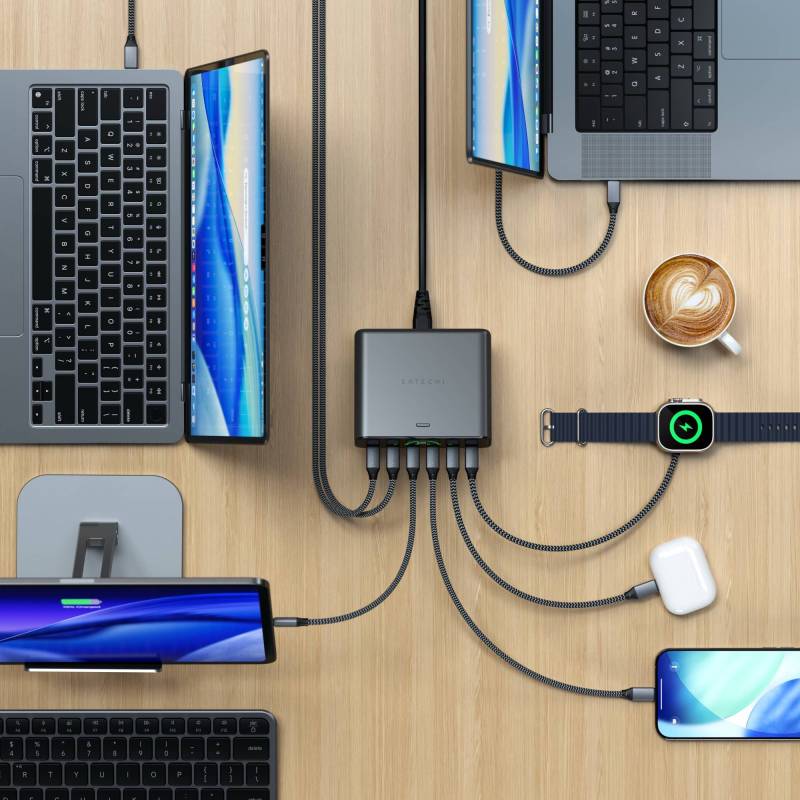 The New Satechi ChargeView 240W Desktop Charger Powers Six Devices While Showing Exactly Where Every Watt Goes 4 Satechi ChargeView 240W Desktop Charger