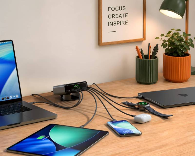 The New Satechi ChargeView 240W Desktop Charger Powers Six Devices While Showing Exactly Where Every Watt Goes 1 Satechi ChargeView 240W Desktop Charger