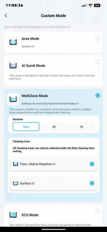 Beatbot AquaSense 2 Ultra AI Robotic Pool Cleaner Review: It Cleans Your Pool Even at Night 55 App custom settings secreen