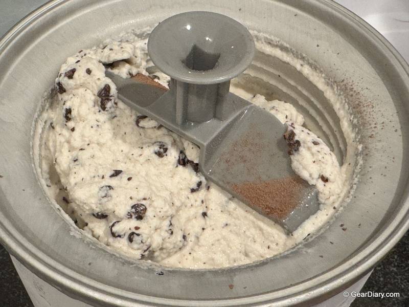 Cuisinart Cool Combo Ice Cream Maker and Snow Cone Machine Review: Two Frozen Treats, One Countertop Appliance 8 Cuisinart Cool Combo Ice Cream Maker and Snow Cone Machine making ice cream