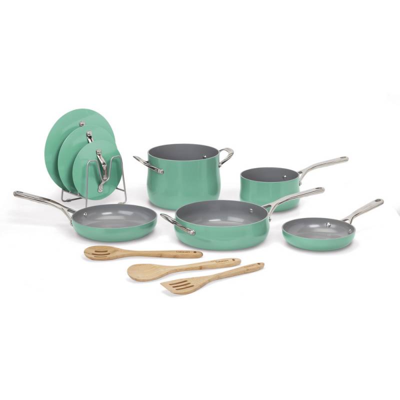 Cuisinart Labor Day Deals Cut Up to 28% Off Cookware and Cutlery Through Sept. 13 4 Culinary Collection Ceramic Nonstick 12-Pc Set in Tailored Teal - Cuisinart Labor Day Deals
